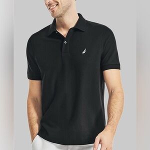 Nautica black anchor deck polo